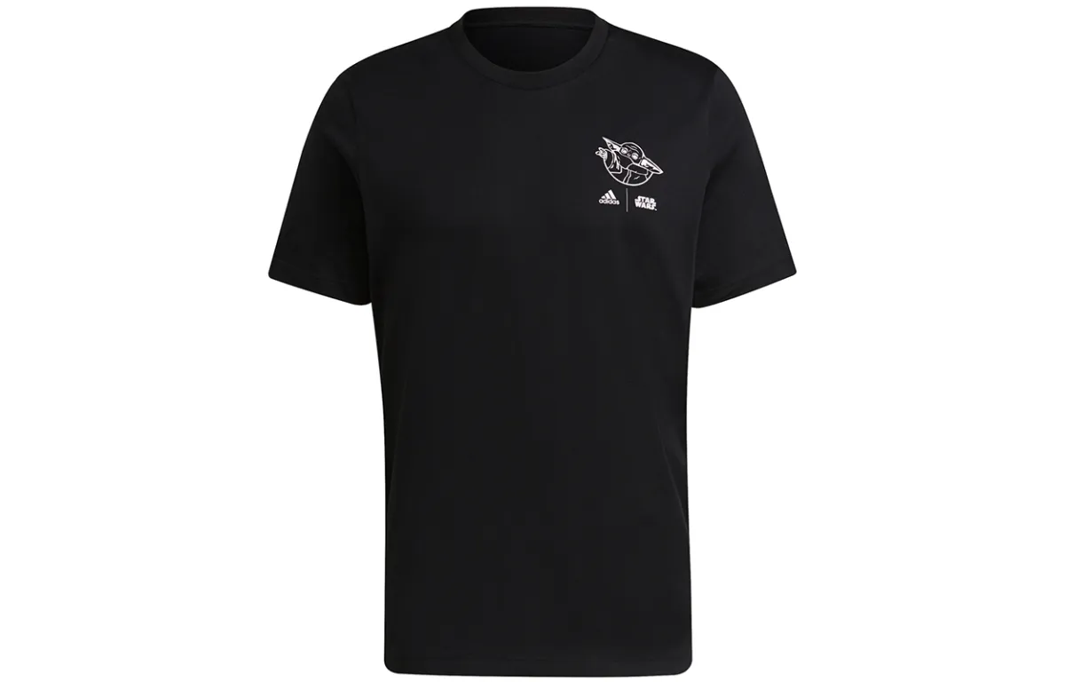 Adidas T-Shirts Men's Black Crew Neck Moderate Straight Fit