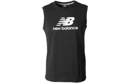 New Balance T Shirts Men's Black Crew Neck Moderate Straight Fit