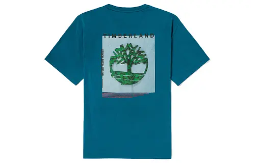 Timberland T Shirts Men's Blue Crew Neck Moderate Straight Fit