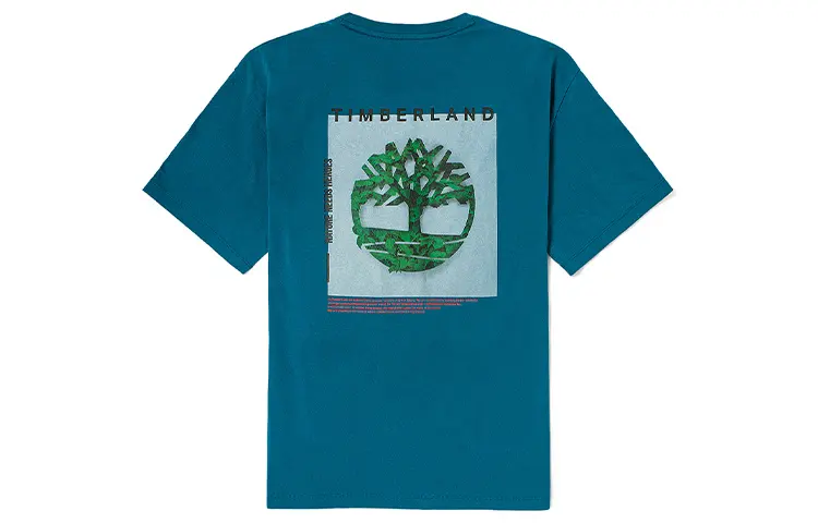 Timberland T Shirts Men's Blue Crew Neck Moderate Straight Fit