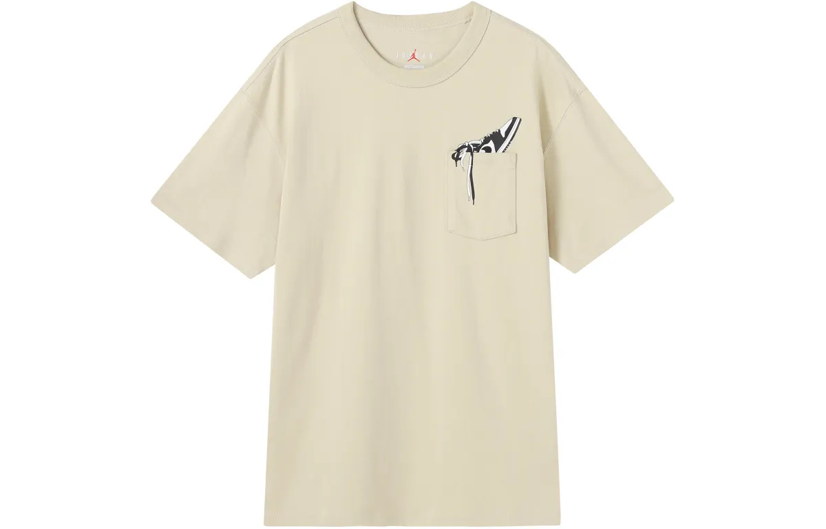 Jordan T-Shirts Men's Yellow Crew Neck Moderate Straight Fit