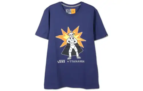 Vans Tyakasha Top T Shirts Men's Blue Crew Neck Thin
