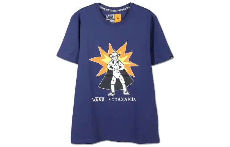 Vans Tyakasha Top T-Shirts Men's Blue Crew Neck Thin