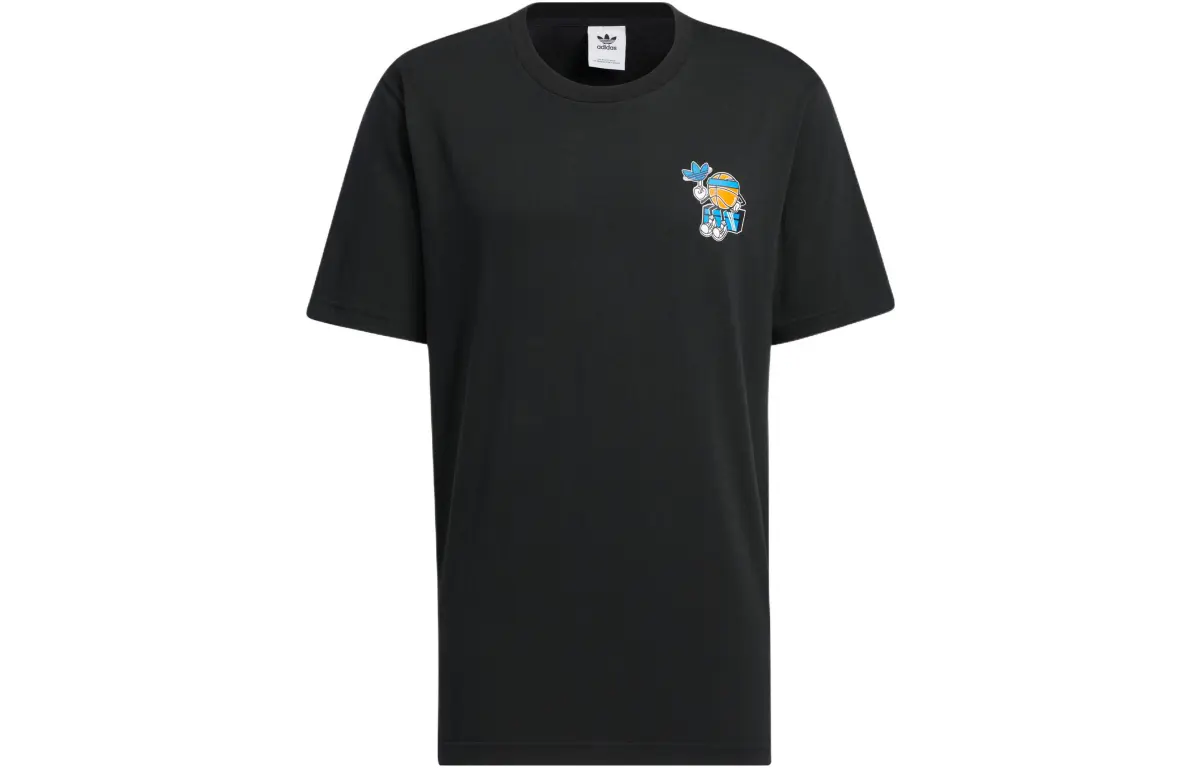 Adidas Originals T-Shirts Men's Black Crew Neck Moderate Straight Fit