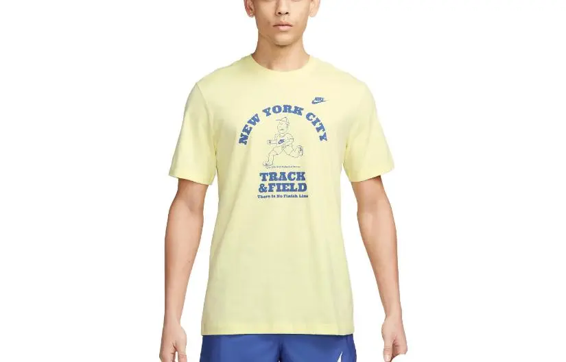 Nike T-Shirts Men's Crew Neck Moderate Straight Fit