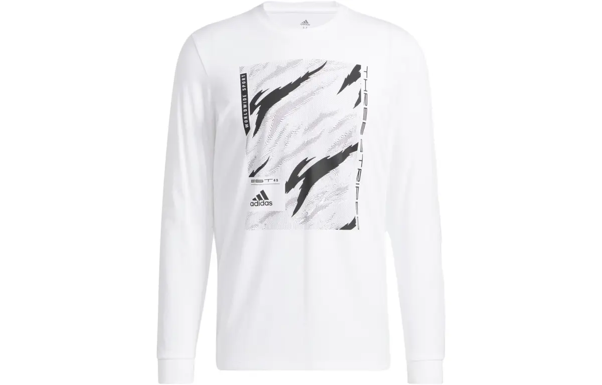 Adidas T-Shirts Men's White Crew Neck Moderate Straight Fit