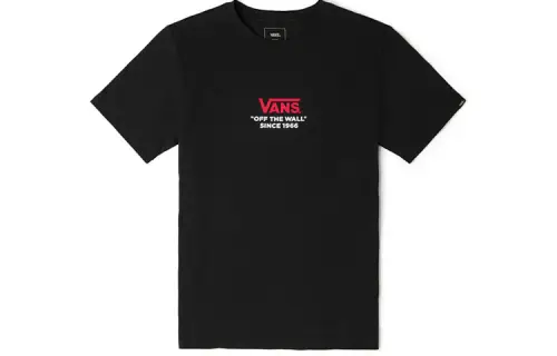 Vans T Shirts Unisex Black Crew Neck Moderate Straight Fit