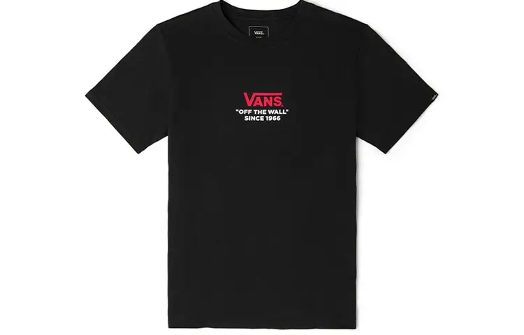 Vans T Shirts Unisex Black Crew Neck Moderate Straight Fit