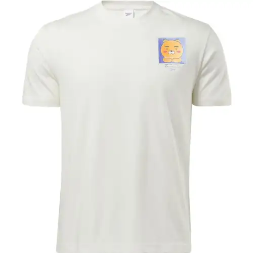 Reebok X KAKAO FRIENDS Reebok X KAKAO T Shirts Unisex Ecru Crew Neck Moderate Straight Fit