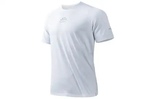 ANTA T Shirts Men's White Crew Neck Moderate Straight Fit