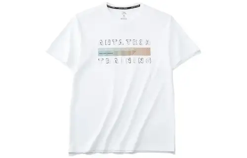 ANTA T Shirts Men's White Crew Neck Moderate Straight Fit