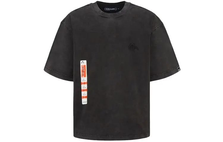 EVISU Drop Shoulder Sleeve T-Shirt Men's Black