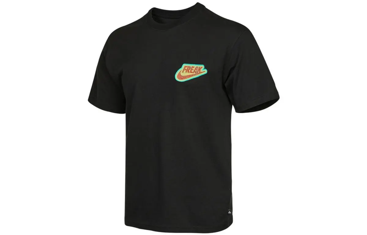 Nike T-Shirts Men's Black Crew Neck Moderate Straight Fit