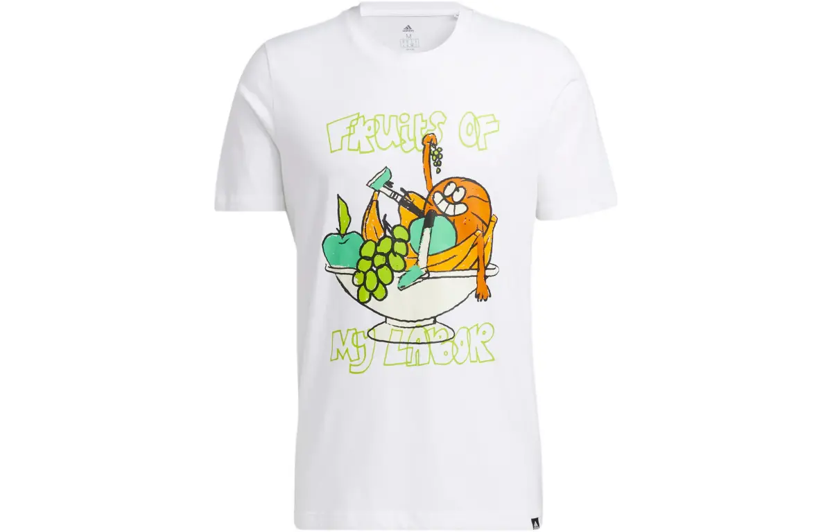 Adidas T-Shirts Men's White Crew Neck Moderate Other