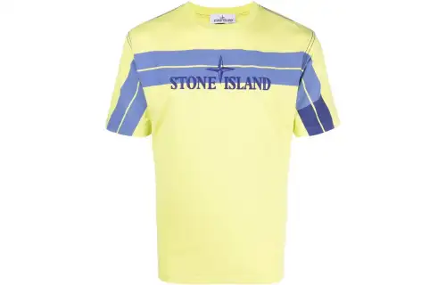 STONE ISLAND T Shirts Men's Yellow Crew Neck Moderate