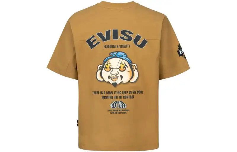 EVISU T Shirts Men's Ginger Crew Neck Moderate Straight Fit