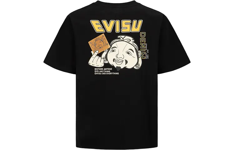 EVISU T Shirts Men's Crew Neck Moderate Straight Fit