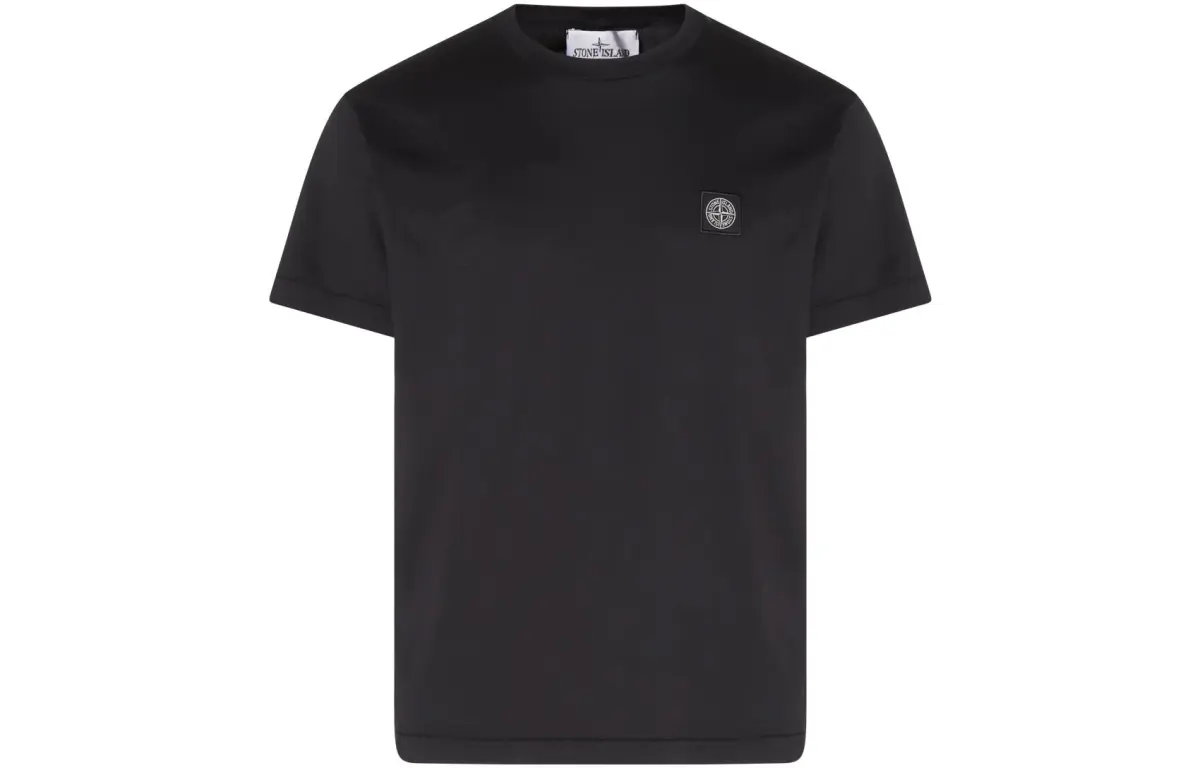 STONE ISLAND Logo Patch Crewneck T Shirt