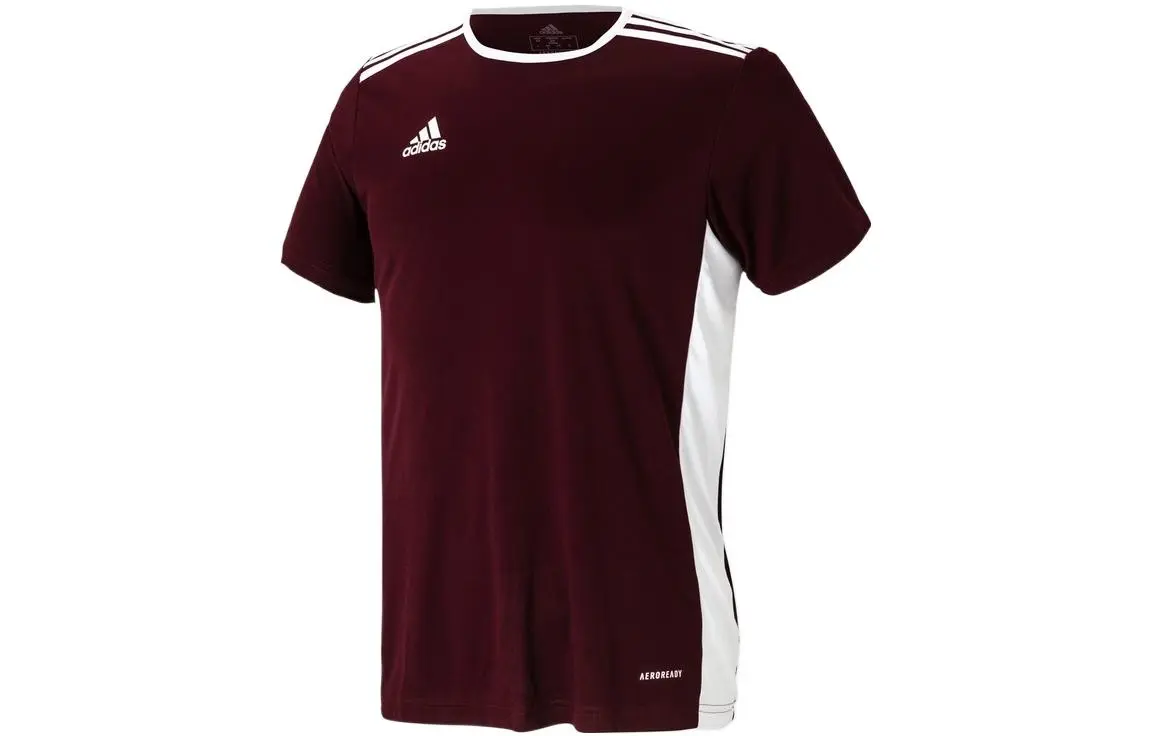 Adidas T-Shirts Men's Red Crew Neck Moderate Straight Fit