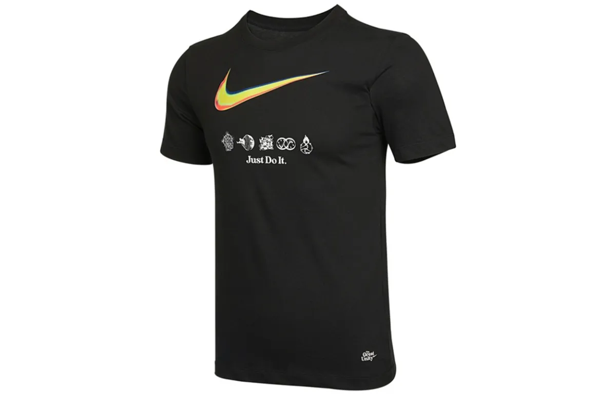 Nike T-Shirts Men's Black Crew Neck Moderate