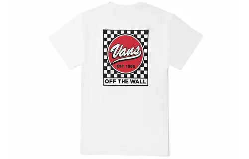 Vans T Shirts Unisex White Crew Neck Moderate Straight Fit