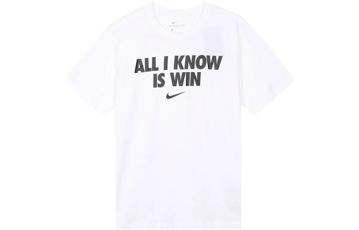 Nike T-Shirts Men's White Crew Neck Moderate Straight Fit
