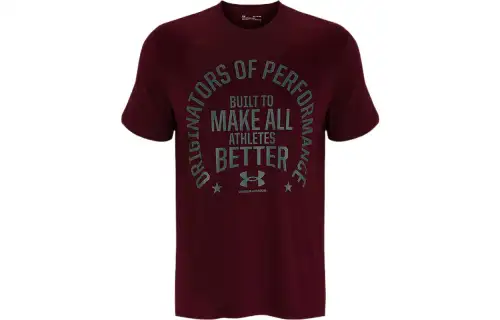 Under Armour T Shirts Men's Red Crew Neck Moderate Straight Fit