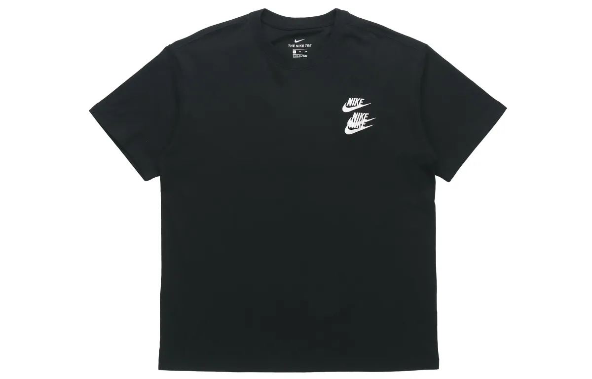 Nike T-Shirts Men's Black Crew Neck Moderate Straight Fit