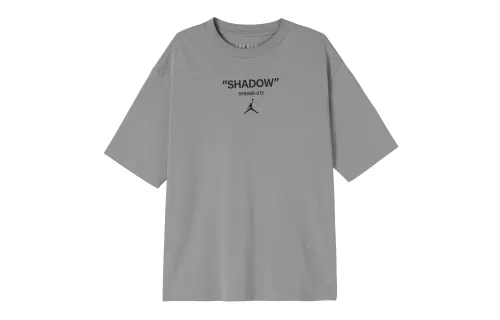Jordan T Shirts Men's Gray Crew Neck Moderate Straight Fit