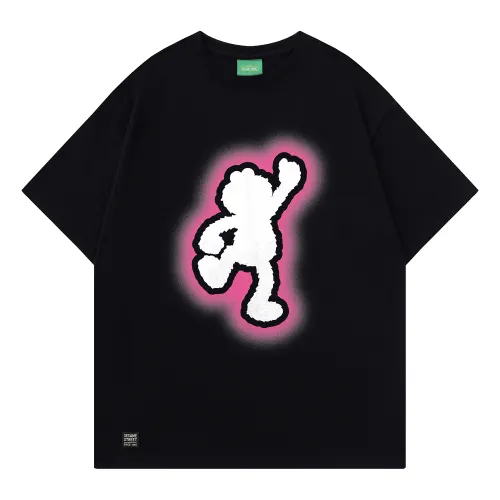 SESAME STREET Cartoon sesame oil with a round collar, cotton T-shirt for men and women, 260 gram, 32