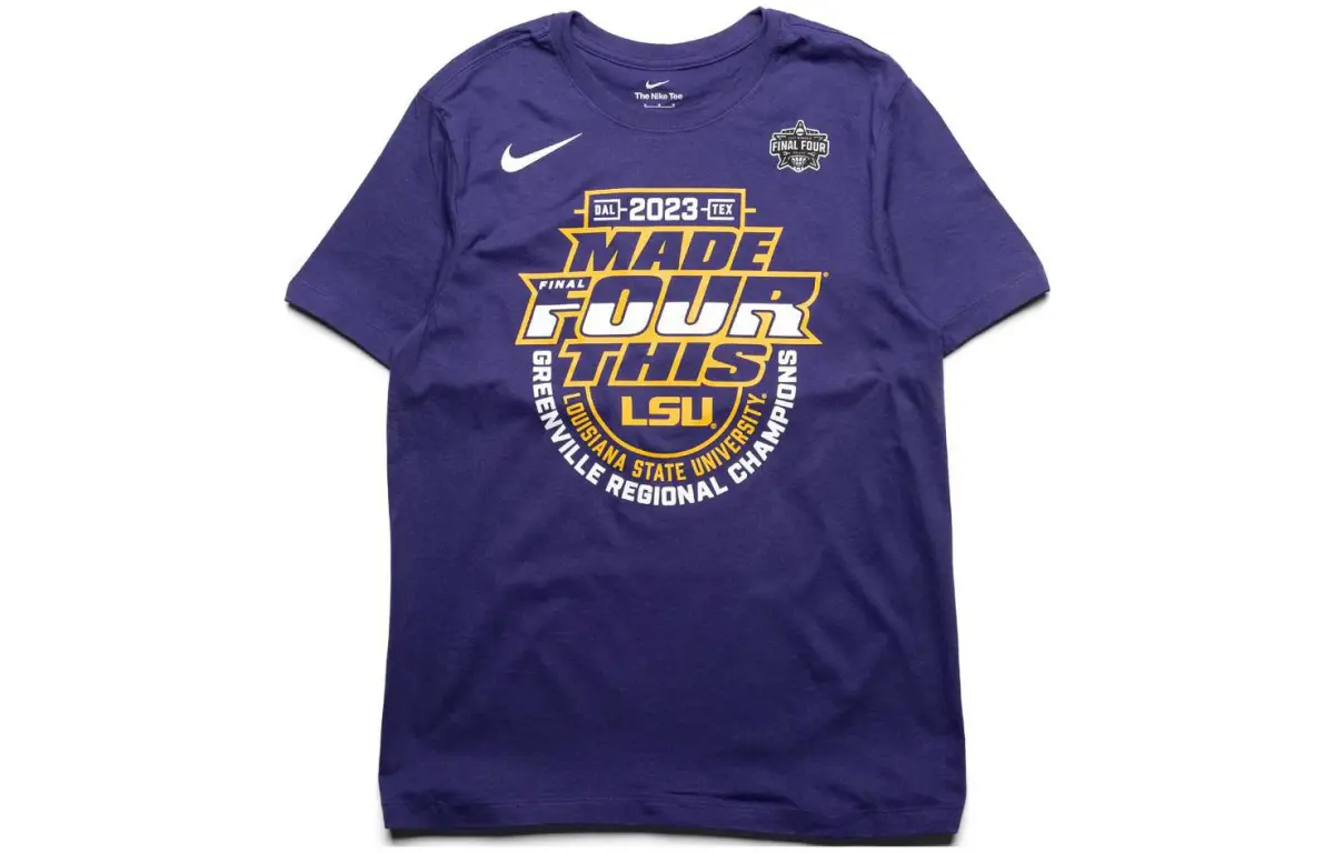 Nike T-Shirts Men's Purple Crew Neck Moderate Straight Fit