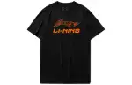 Li Ning T Shirts Unisex Black Crew Neck Moderate Straight Fit