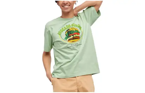 UNIQLO Drop Shoulder Sleeve T Shirt Unisex Light Green