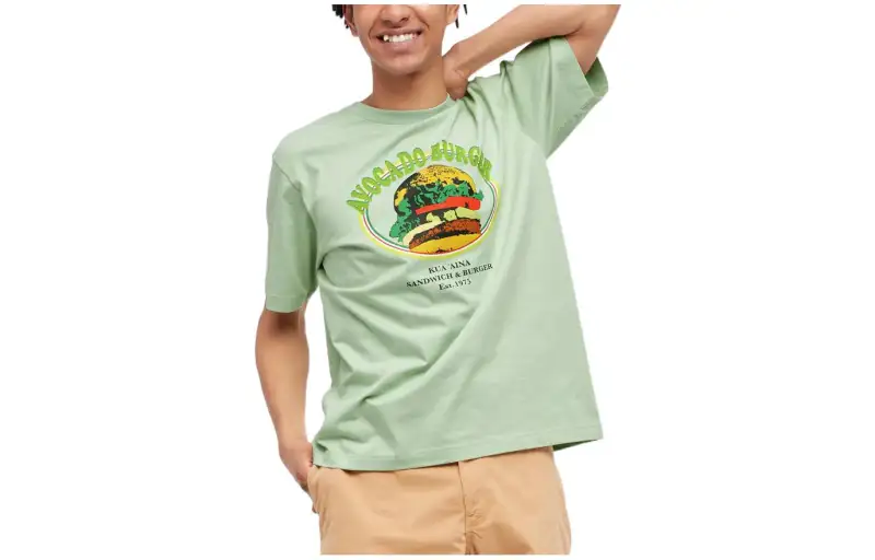 UNIQLO Drop Shoulder Sleeve T Shirt Unisex Light Green
