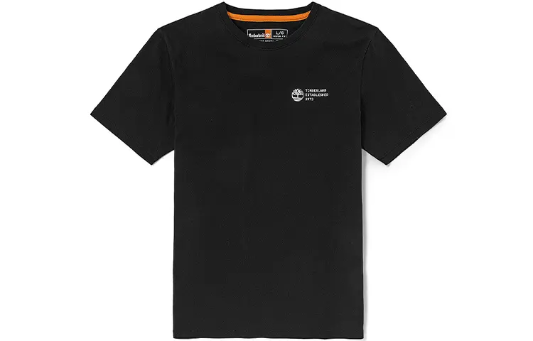 Timberland Drop Shoulder Sleeve T Shirt Men's Black American Vintage