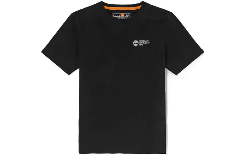 Timberland Drop Shoulder Sleeve T Shirt Men's Black American Vintage