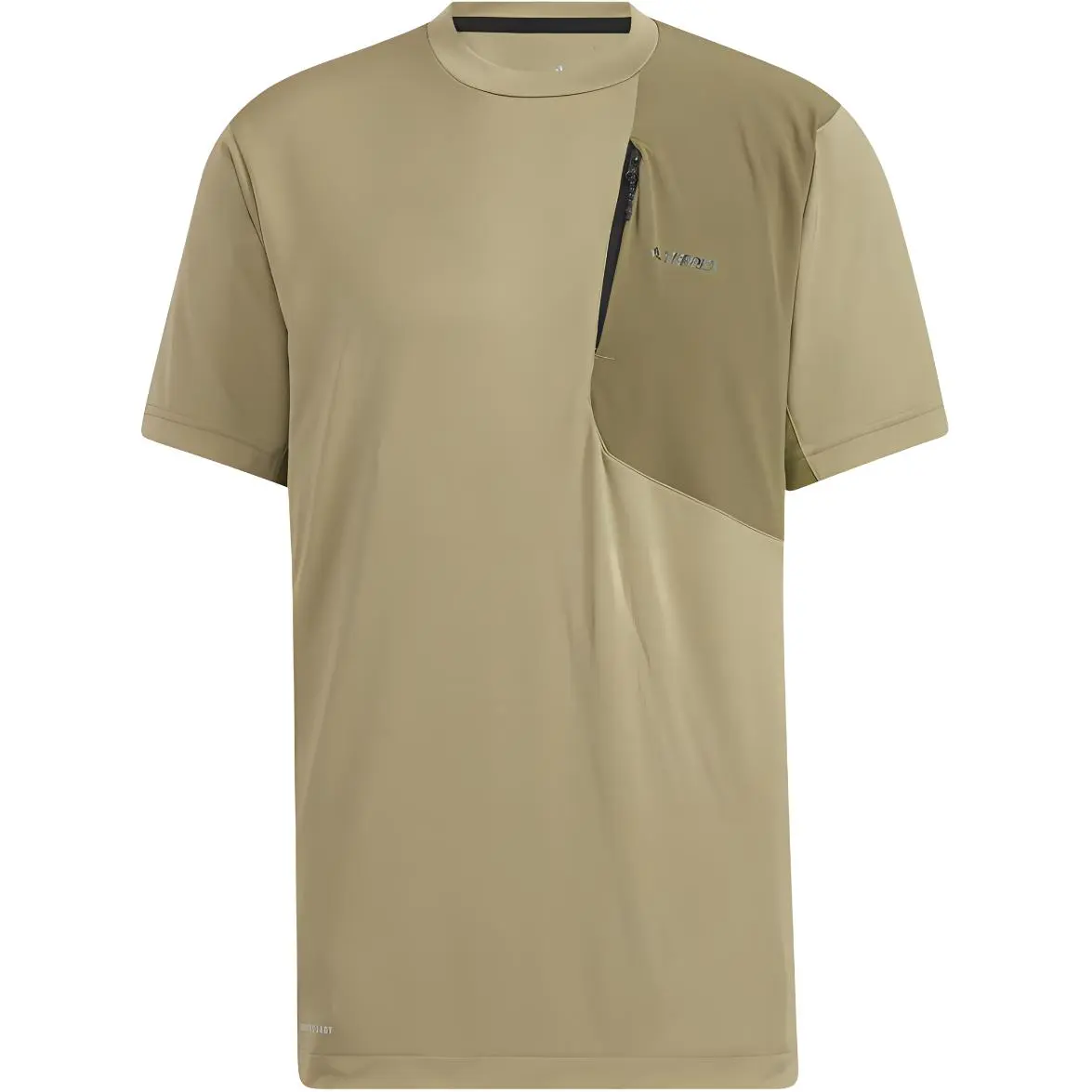 Adidas T-Shirts Men's Green Crew Neck Moderate Straight Fit