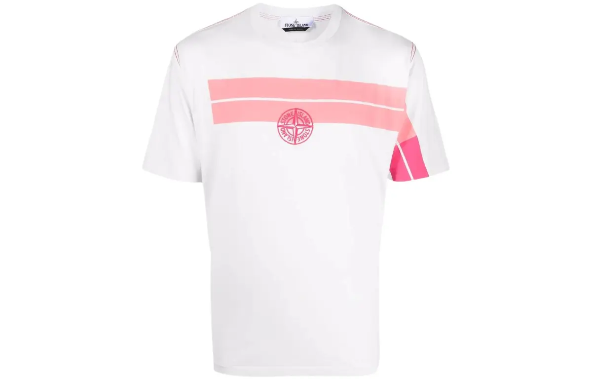 STONE ISLAND T-Shirts Men's White Crew Neck Moderate Straight Fit