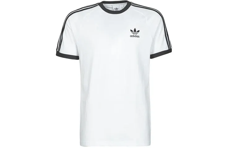 Adidas Originals Shamrock Retro Stripes T-Shirts Men's Crew Neck Moderate
