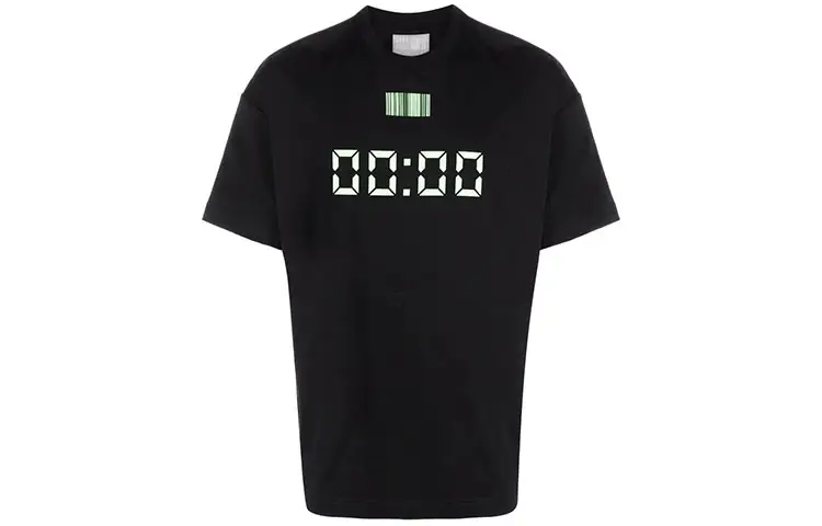 Vetements T Shirts Unisex Black Crew Neck Moderate Straight Fit