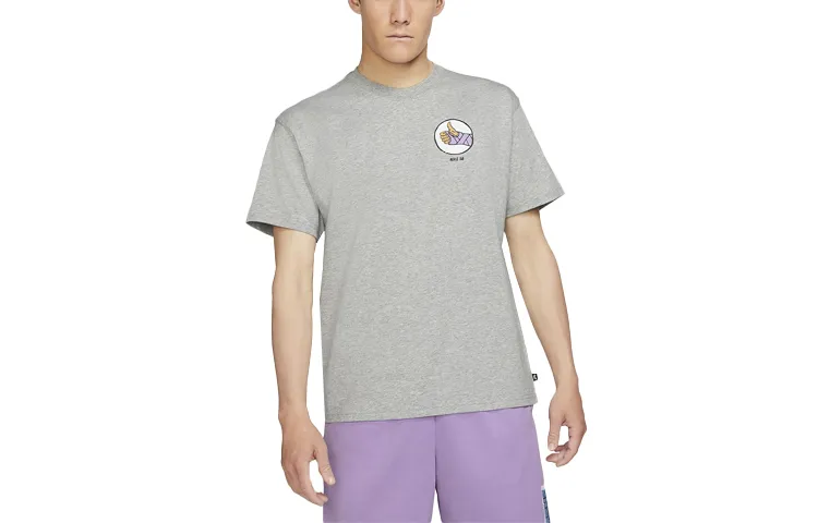 Nike T-Shirts Men's Gray Crew Neck Moderate