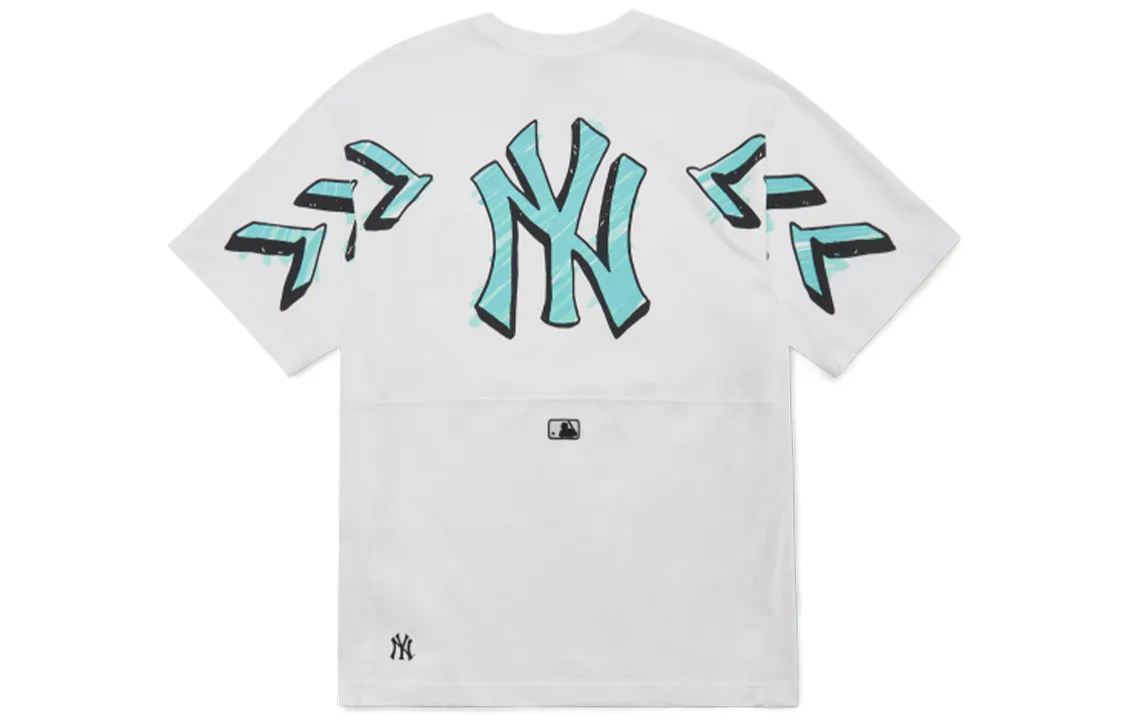 MLB New York Yankees T-Shirts Unisex White Crew Neck Moderate Straight Fit