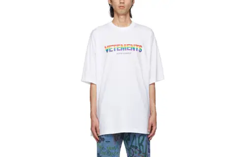 Vetements T Shirts Unisex White Crew Neck Moderate Straight Fit