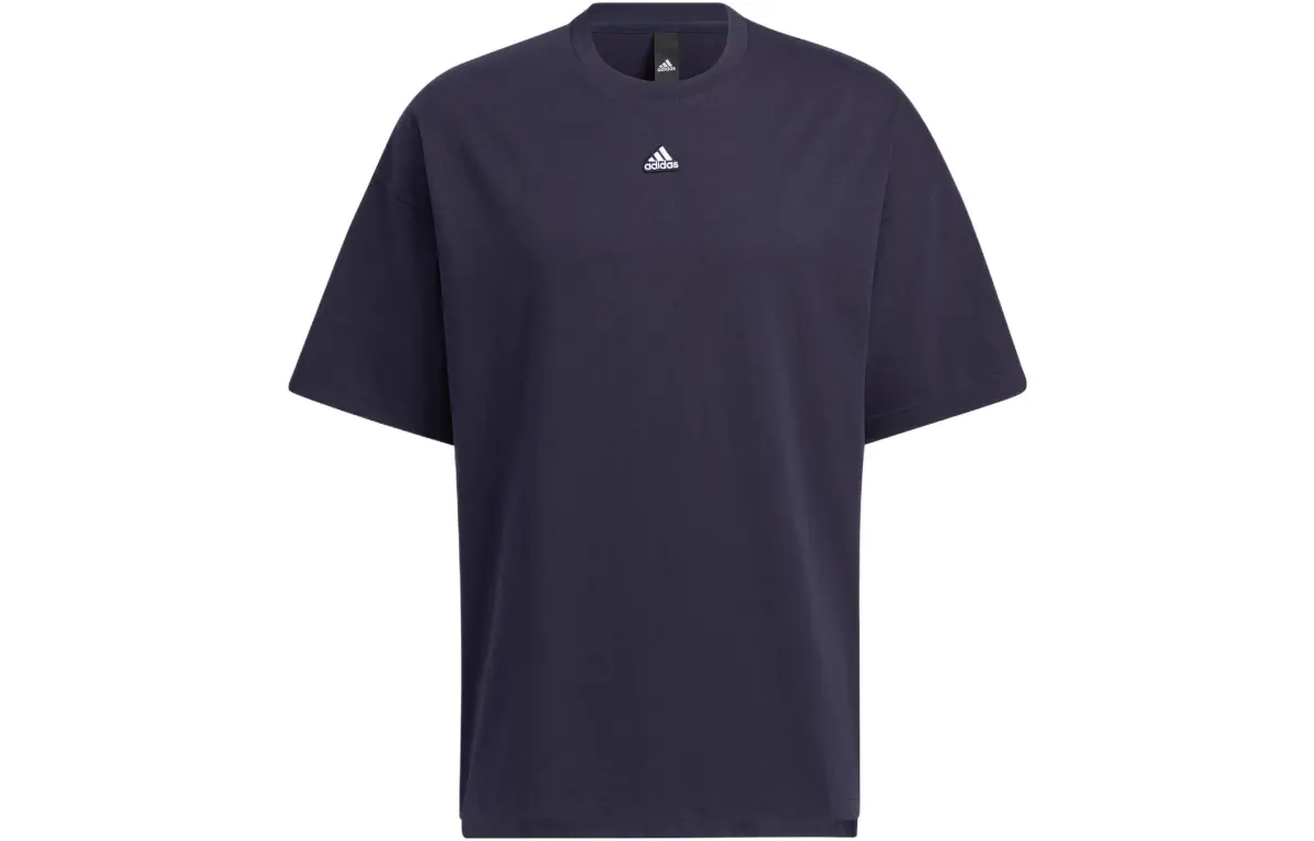 Adidas T-Shirts Men's Blue Crew Neck Moderate Straight Fit