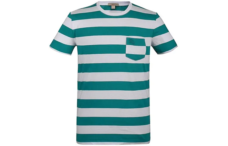 Burberry T Shirts Men's Blue Crew Neck Moderate Straight Fit