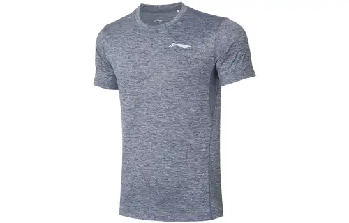 Li Ning Training Series T Shirt Men's Mixed Color Heather Gray White