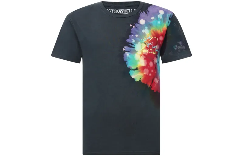 Travis Scott T Shirts Unisex Blue Crew Neck Moderate Heavyweight