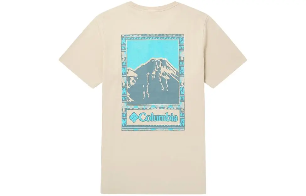 Columbia T-Shirts Unisex Khaki Crew Neck Moderate Straight Fit
