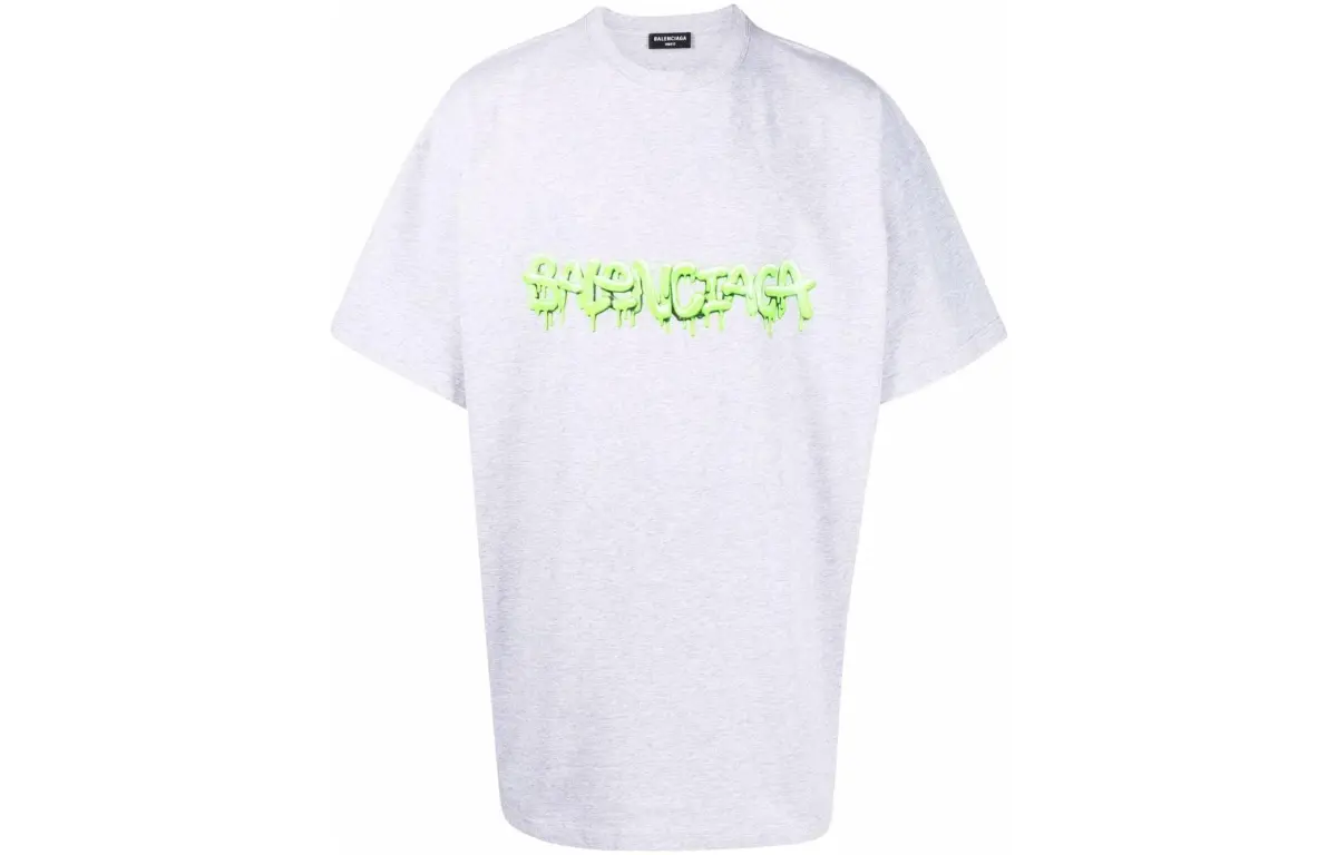 Balenciaga T Shirt Loose Fit Men's Gray