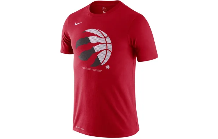 Nike T-Shirts Men's Red Crew Neck Moderate Straight Fit